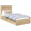 vidaXL Opslag bed met hoofdeinde Sonoma Eiken 90 x 200 cm Bewerkt hout