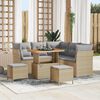 vidaXL Tuinbankenset 8 pcs Beige poly rattan