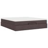 vidaXL Ottoman bed met matras 160x200cm stof donkerbruin