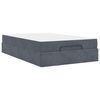 vidaXL Bedframe met matras met matras 2 pcs Dim Grijs Fluweel
