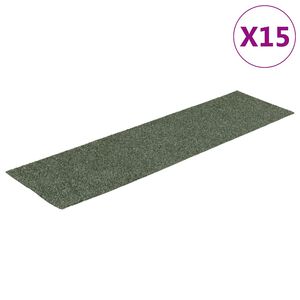 vidaXL Trapmatten Zelfklevend 15 stuks 76x20 cm Groen Rechthoekig