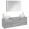 vidaXL Badkamermeubelset 4 pcs Grijs Sonoma Bewerkt hout en glas