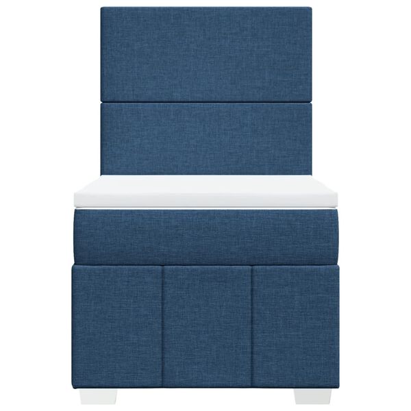 vidaXL Boxspring met matras stof blauw 90x200 cm