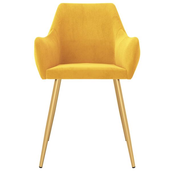 vidaXL Eetkamerstoelen 2 st fluweel geel