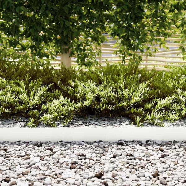 vidaXL Tuinrand 20 pcs Wit 100 x 0.05 x 20 cm Koudgewalst staal