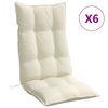 vidaXL Stoelkussens 6 st hoge rug oxford stof cr&egrave;mekleurig