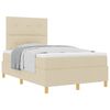 vidaXL Boxspring bed met hoofdeinde Cr&egrave;me 120 x 190 cm Stof