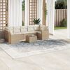 vidaXL 8-delige Loungeset met kussens poly rattan beige