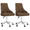 vidaXL Eetkamerstoelen draaibaar 2 st stof bruin