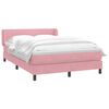 vidaXL Boxspring met matras fluweel roze 140x210 cm