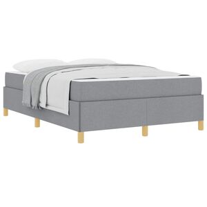 vidaXL Bedframe met matras Lichtgrijs 160 x 200 cm Stof