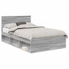 vidaXL Bedframe Grijs Sonoma 120 x 200 cm Massief grenenhout