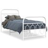 vidaXL Bedframe met hoofd- en voeteneinde metaal wit 90x200 cm