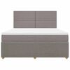 vidaXL Boxspring met matras stof taupe 180x200 cm