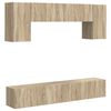 vidaXL Tv-meubelset Wandgemonteerd 4 pcs Sonoma Eiken Bewerkt hout