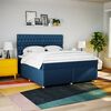 vidaXL Boxspring met matras stof blauw 180x200 cm