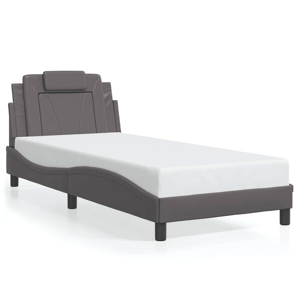 vidaXL Bedframe "Viana" zonder matras kunstleer grijs 90x200 cm