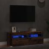 vidaXL Tv-meubels met LED-verlichting 2 st bewerkt hout oud hout