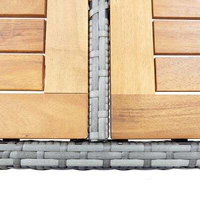 vidaXL 7-delige Tuinbarset met kussens poly rattan grijs