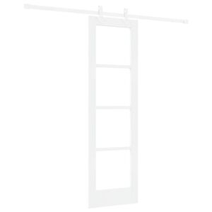 vidaXL Schuifdeur 61 x 198,5 cm Massief grenenhout en glas Wit