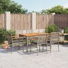 vidaXL 7-delige Tuinset met kussens poly rattan grijs