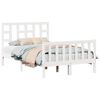 vidaXL Bedframe met hoofdbord massief hout wit