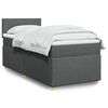 vidaXL Boxspring met matras stof donkergrijs 90x190 cm