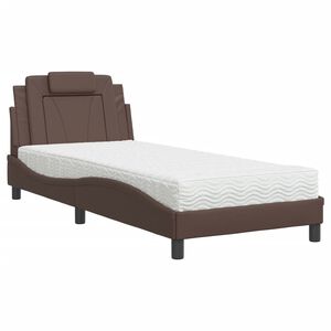 vidaXL Bed "Viana" met matras kunstleer bruin 90x200 cm