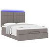 vidaXL Ottoman bed met matras en LED's 140x200cm stof taupe