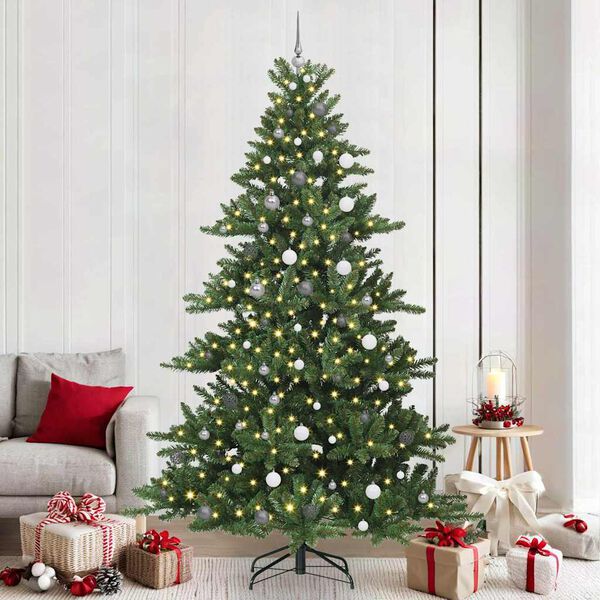 vidaXL Kunstmatige Inklapbare Kerstboom met 300 LED Groen 240 cm PVC