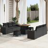 vidaXL Tuin Sofa Set met kussen met opslag 9 pcs Zwart Poly Rattan