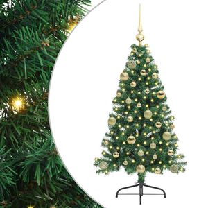 vidaXL Kunstmatig Voorverlicht Kerstboom met 150 LED Groen 120 cm PVC