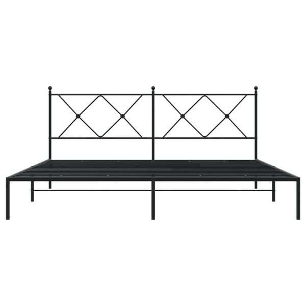 vidaXL Bedframe met hoofdbord metaal zwart 183x213 cm