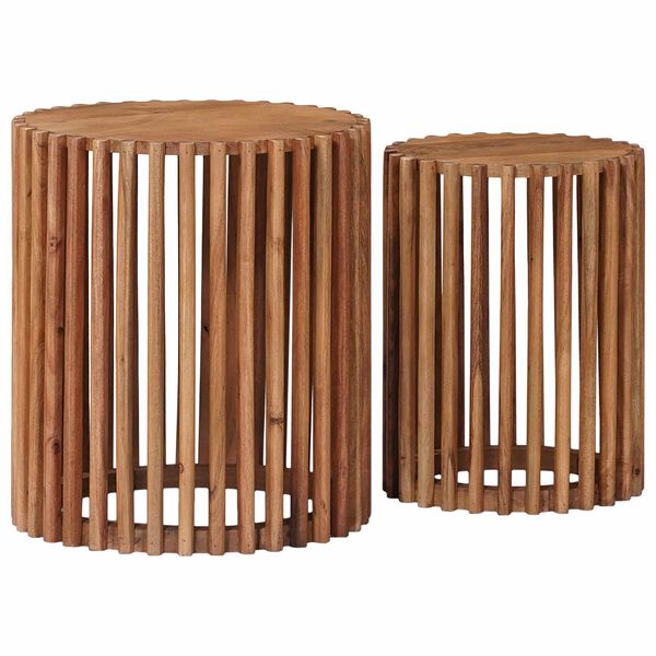 vidaXL Bijzettafelset met opslag met de deur Bruin 40 x 40 x 45 cm