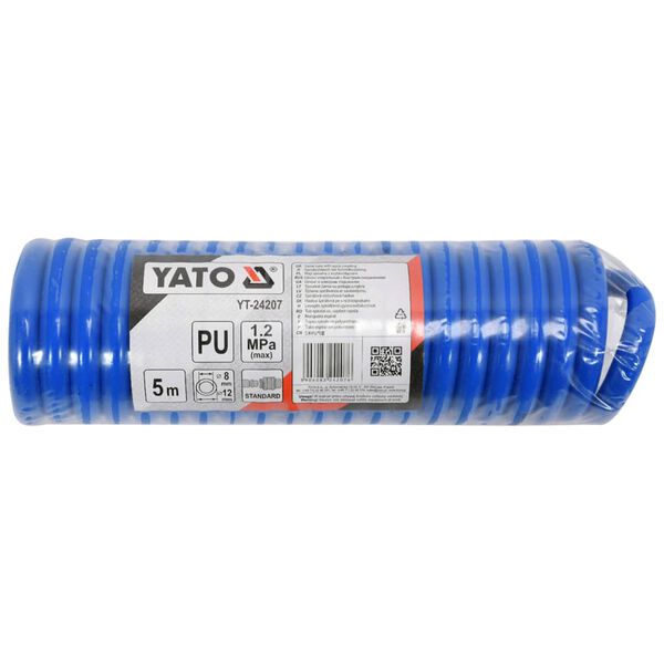 YATO Luchtslang spiraal 5 m PU blauw