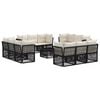 vidaXL Tuinbankenset 13 st 12-zits Zwart poly rattan