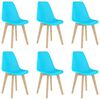 vidaXL Eetkamerstoelen 6 st kunststof blauw