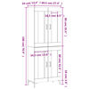 vidaXL Hoge kast 69,5x34x180 cm bewerkt hout gerookt eikenkleurig