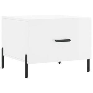vidaXL Salontafel 50x50x40 cm bewerkt hout hoogglans wit