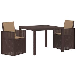 vidaXL Tuin eettafelset 3 st Bruin en Taupe PP
