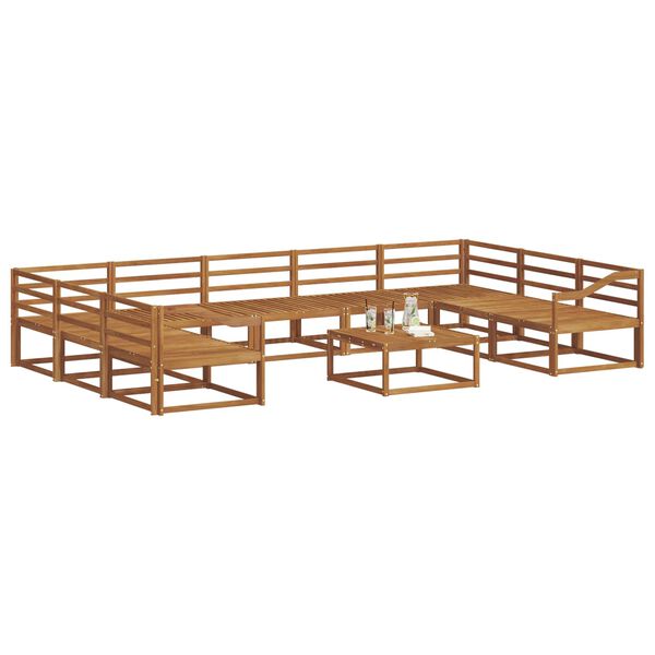 vidaXL Buiten bankenset 10 pcs Naturel Massief Acaciahout