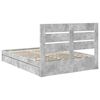 vidaXL Opslag bed met hoofdeinde Beton Grijs 150 x 200 cm Bewerkt hout
