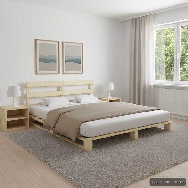 vidaXL Bedframe pallet massief grenenhout 140x200 cm