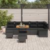 vidaXL Tuinbankenset met kussen 9 pcs Zwart poly rattan
