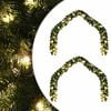 vidaXL Kerstkrans 2 st 600 LED's Groen 20 m PVC