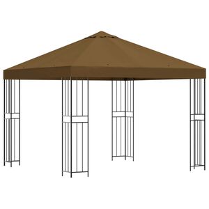 vidaXL Prieel 3 x 3 m Taupe Polyester en staal 190 gsm
