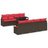 vidaXL Tuin Sofa Set 9 st Bruin Poly riet