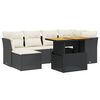 vidaXL 7-delige Loungeset met kussens poly rattan zwart