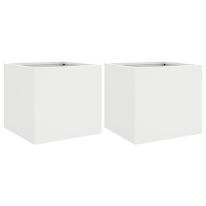 vidaXL Plantenbakken 2 st 32x30x29 cm staal wit