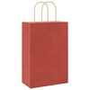 vidaXL Papieren zakken 250 st met hengsels 21x11x31 cm rood